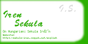 iren sekula business card